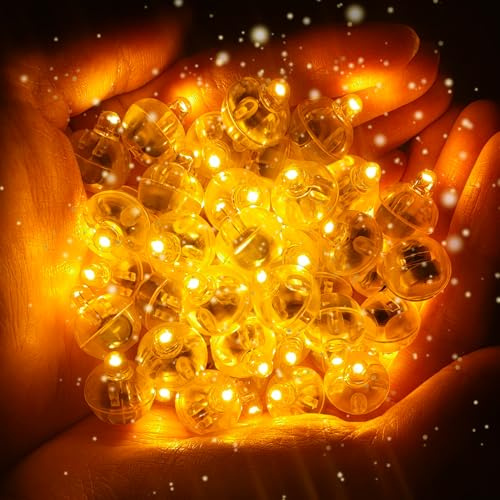 Skeadex 100 Stück LED Ballons Lichter,Warmweiß LED Ballonlichter | Mini LEDs Licht mit Batterie,Geburtstag Deko Rund Kleine Party Leuchtkugel,für Hochzeit Luftballons Papierlaterne Weihnachten