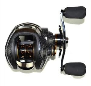 Carrete de pesca multiusos, híbrido, giratorio, ligero, apto for agua salada, con rodamientos de lance suave, ideal for pesca de carpas, surfcasting, con bobina trenzada y flotador.(LB200 RIGHT HAND)