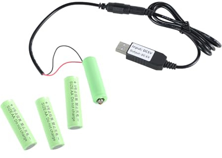 Convertisseurs d'alimentation USB 5 V vers 6 V - Éliminateurs de batterie - Remplacent 4 connecteurs AA LR6 de 1,5 V pour lampe torche jouet
