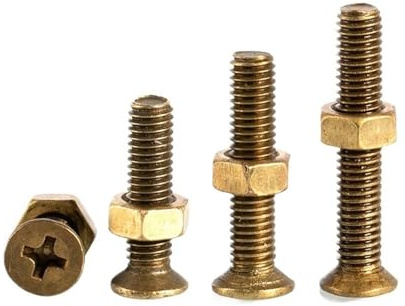 Cilky Vis à métal M2 M2.5 M3 M4 M5 M6 2 en 1 Laiton Cuivre Tête fraisée Boulon Croix Écrou Combinaison Cross Tête Plate Vis Écrous hexagonaux Ensembles(M6x30mm-3Sets)