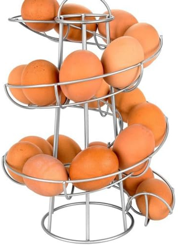 Cpolebev Portauova da Cucina, Cestino per Uova A Spirale, Pratico Portauova In, Portaoggetti Grigio