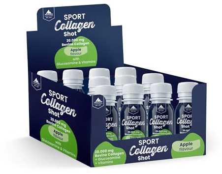 Multipower Sport Collagen Shot Apfel (12 x 60 ml) – hochdosierter Kollagen Drink mit Rinderkollagen, Vitamin D, B2 & Biotin für Knochen, Gelenke & Muskeln