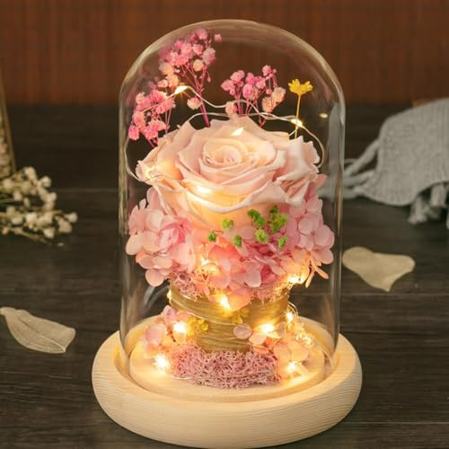 ZJYIGOWL Bouquet di Rose Mazzo di Rose Rosse per La Festa della Mamma Regali di Compleanno con Rose per Donne, Mamme E Mogli Fiori Veri per Natale, San Valentino E Anniversari(Pink B)