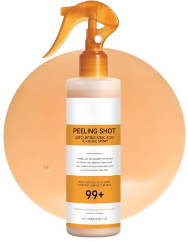 Kropps Spray mot Mörka Fläckar Peel Shot med Kojicsyra och Gurkmeja, Mild Exfolierande Kroppsskrubb för Hyperpigmentering, Vård för Döda Hudceller, Koreansk Hudvård (1pcs)