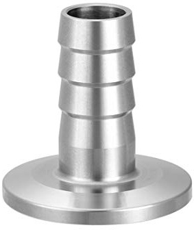 sourcing map 304 Stainless Steel KF25 Flange to 16mm Rubber Hose Barb Adapter for Vacuum