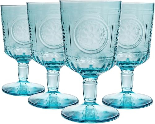 Bormioli Rocco Romantic Goblets, Glass, Blue