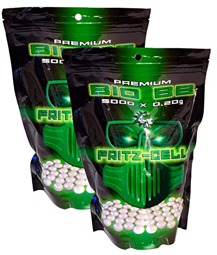 2 x Airsoft Softair Kugeln Fritz-Cell Premium Bio BBS 6 mm 0,20g Beutel 5000 Stück biologisch abbaubar