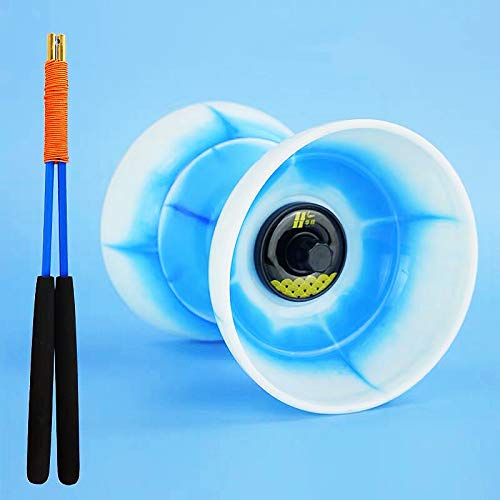DSJUGGLING Fire Chinese Yoyo Triple Bearing Diabolo Set (Sky Blue)