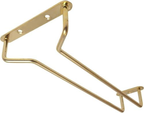 We Can Source It Ltd – Brass Wine Glass Hanger Rack – 16 inch Under-Shelf Stemware Holder Space-Saving Bar & Kitchen Storage – Organiser for Goblets in Home, Bar & Restaurant Use