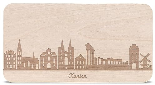 Planche à petit-déjeuner Xanten avec gravure Skyline – Planche à pain et cadeau pour les fans de Xanten amoureux de la ville et des fans – Idéal également comme souvenir