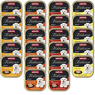 animonda Vom Feinsten Adult Feinschmecker Vielfalt (22 x 150 g), Hundenassfutter für ausgewachsene Hunde, Nassfutter für Hunde mit fein-stückigen Pasteten, Hundefutter ohne Getreide