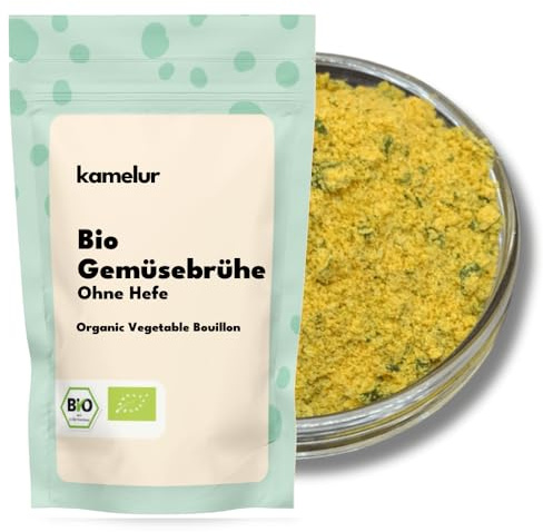 Kamelur Brodo Vegetale BIO Senza Lievito E Senza Glutammato - Brodo Vegetale BIO In Polvere Composto Da Verdure E Spezie BIO Di Alta Qualità - Brodo Vegetale BIO In Confezione Biodegradabile 500G
