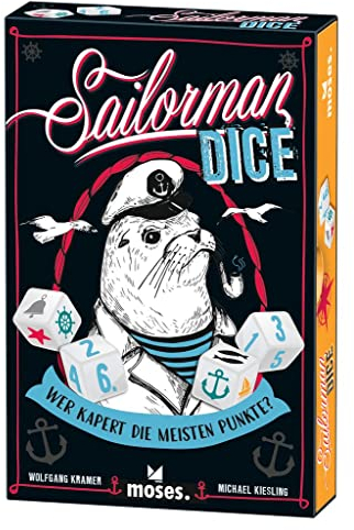 moses. Sailorman Dice, Roll & Write Würfelspiel auf hoher See, Würfelspaß für knallharte Seeleute, Gesellschaftsspiel für Kinder ab 10 Jahren und 2-4 Spieler