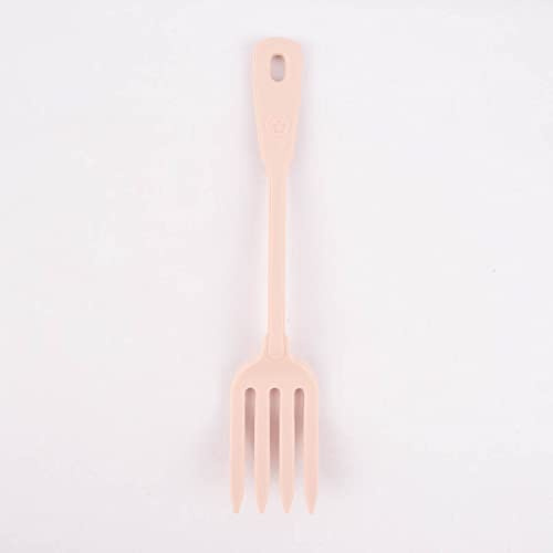 Kochbume Küchengabel | Premium-Silikon & BPA frei| Hitzbeständig | Spülmaschinenfest | 27 cm | Farbe: altrosa