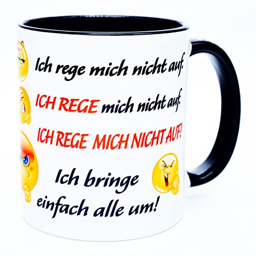 Ich rege mich nicht auf Tasse Arbeit Lustig Büro Handwerker Arbeitskollegen Kollegin Kollege Chef Fun Becher mit Spruch Kaffeetasse witzig Angeber Wortschatz proll Sachen Nerd klug schlau Bürotassen