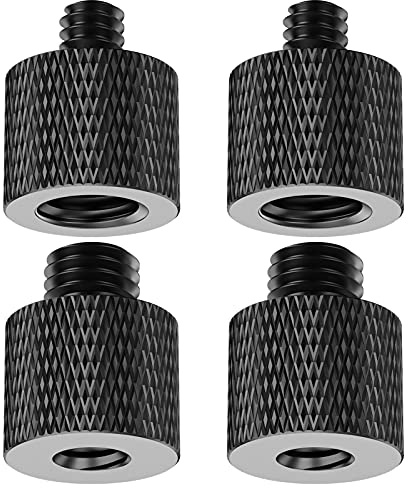 Rigych Schraube Adapter 3/8“ auf 1/4“ und 1/4“ auf 3/8“ Stativ Adapter, Gewindeadapter für Kamerastative, Einbeinstativ, Mikrofonstativ, Lampenstative, 4 Stück