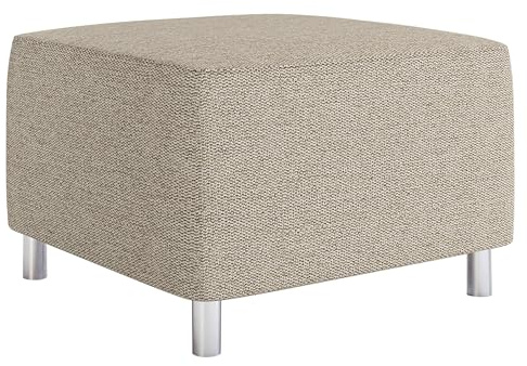 Mirjan24 Polsterhocker Dover (Matana 17) | Bequemer Sitzhocker mit hochelastischer Polsterung und verchromten Füßen, ideal als Fußablage oder Sitzgelegenheit