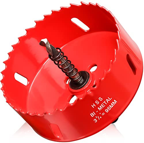95mm Hole Saws Cutter, HSS Bi-Metal Drill Bit for Wood, Plastic, UPVC, Fiberglass and Plasterboard