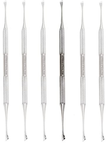 Professional Dental Tarter Scraper Tool - Set of 6 Dental Picks, Double Ended Tartar Remover for Teeth, Plaque Remover, Tooth Scraper - Added Tooth Cleaning at Home - 100% Stainless Steel, 6.5 Length