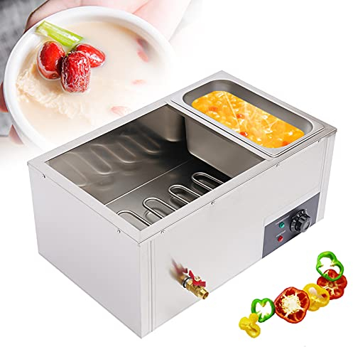 Wärmebehälter für Speisen 3 x 7L Elektrisch Speisewärmer Edelstahl Warmhalteplatte Buffetwärmer 850W, mit Temperaturregler, Chafing dish Wasserbad Suppenstation Warmhalter für Restaurants Kantinen