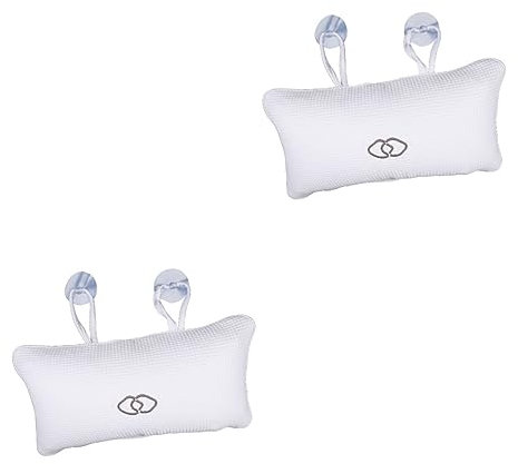 FRCOLOR 2pcs Bathroom Bath Pillow Built Pvc Air Bags Non-slip Bathtub Pillow for Spa Bath Cushion Head Neck Rest Suction Cups