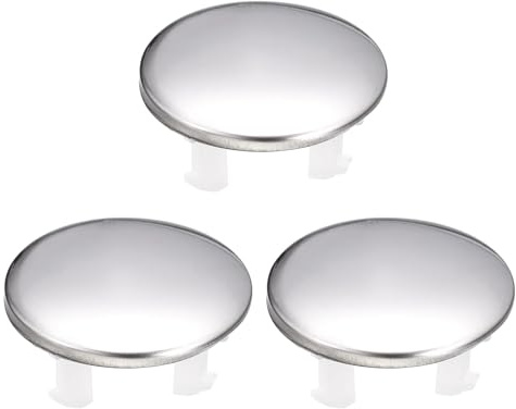 QUARKZMAN Cache De Trop-Plein D'Évier Pour Salle De Bain Métal Argent 3 Pcs | Anneaux De Trop-Plein D'Évier, Pour Cuisine, Insertion Dans Les Trous Ronds
