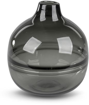 Vase Rauch-schwarz | Glasvase Kugelvase Blumenvase Dekoobjekt | 22x22 cm
