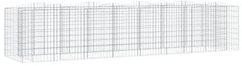 Makastle Parterre surélevé en Gabion arqué, jardinière en Cage à Pierre, Lit Surélevé à Gabion, Parterre de Fleurs Jardin Terrasse Extérieur Jardinière, Panier à Pierres, 400x100x100 cm Fer galvanisé