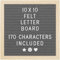 Felt Letter Board - 10x10”, Grey - 170 Letters, Numbers & Emojis for Celebrations & Announcements - Customisable Message Letterboard w/Wooden Frame for Home Decor & Office Use - by Yes4Quality