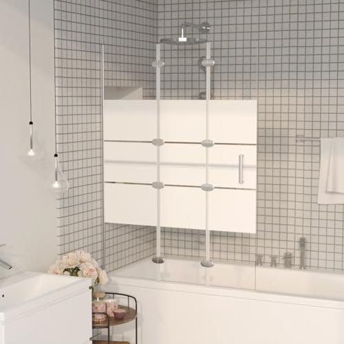 ZEYUAN Faltbare Duschkabine ESG, Duschabtrennung, Schiebetür Dusche, Duschwanddichtung, Duschkabinen Ersatzteile, Dusche Eckeinstieg, 100x140 cm Weiß