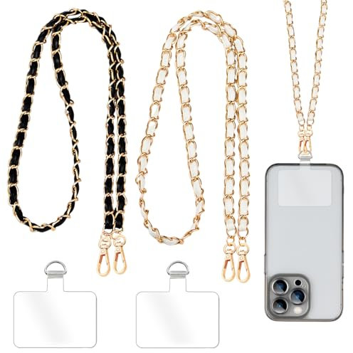2 PCS Cordino per Cellulare Universale, Cordino Catena per Cellulare da Collo, Regolabile Cinturino da Collo Polso, Rimovibile Catena Laccio per Cellulare Compatibile con Smartphone dei Casi