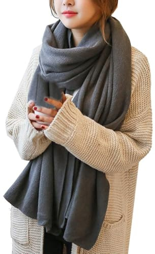 Kabelife Damen Strickschal XXL Lang Schal warm Grobstrickschal Schultertuch Oversized Herbst Winterschal 200cm x 50cm