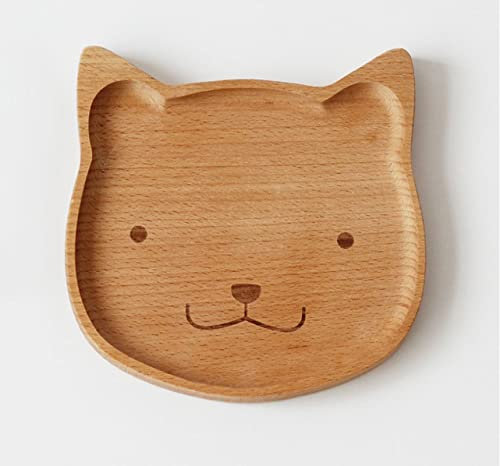 UPLKECNZD Fruttiera in Legno di faggio, Piatto a Forma di Animale Carino, stoviglie per Pane, Frutta, Dessert, piattino, Vassoio per Snack e tè, Set per la casa, portaoggetti, Piatto per la Frutta