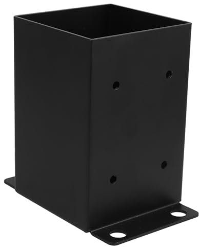 Gadpiparty Holzzaun-Pergola-Halterung Stütze für Zaunpfosten Deckpfostenverbinder Zaunpfosten Halterungen Solar-Lichtmast für den Außenbereich Metallhalterung Postanker Kohlenstoffstahl Black