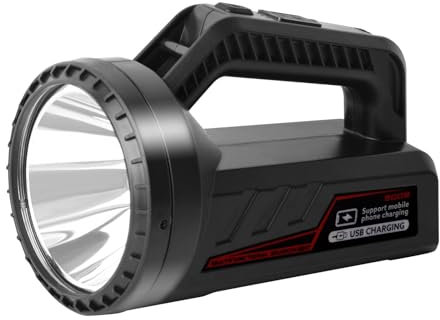 ERAY LED Torch Rechargeable with Side Floodlight|7 Modes|USB Output, 600LM Torches 3600mAh Portable Multifunctional Handheld Light, Waterproof Spotlight Searchlight for Home Camping Emergency