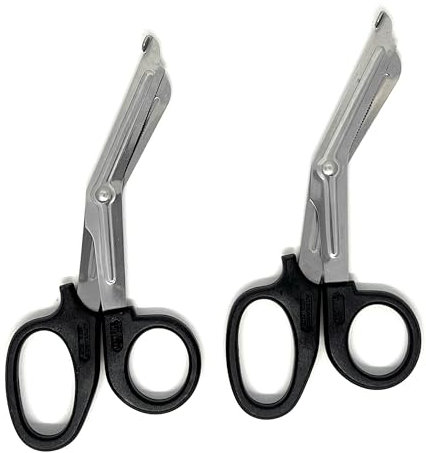 Lot de 2 Ciseaux Médicaux Jesco, Cisailles Acier Inoxydable pour Bandage et Urgence, Gris