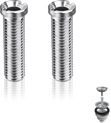 2 Pieces Hollow Screw Sink 45mm Hollow Screw Stainless Steel Drain Strainer for Valve Drains for Kitchen Sink Basket Strainer Drain Valve