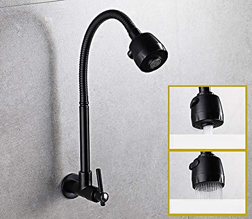 DRFGNF Küchenarmatur Badarmatur, In Die Wand Einsetzbarer Wasserhahn Kann Den Mopp-Pool Drehen Einzelne Kaltwasserhähne Küche An Der Wand Hängen Spültischarmaturen Waschtischarmatur, Spültischarma