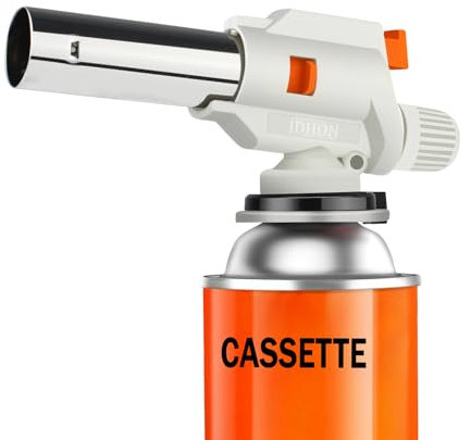 JDHON Blow Torch, Professional Kitchen Butane Torch, Chef Cooking Torch Adjustable Flame (C-White)