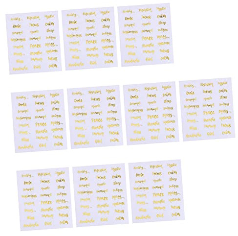 DIYEAH 10 Blatt Wasserfeste PVC Etiketten für Ätherische Ölflaschen zur Markierung von Behältern im Alltag und Makeup Goldfarbene Flaschenetiketten Satz
