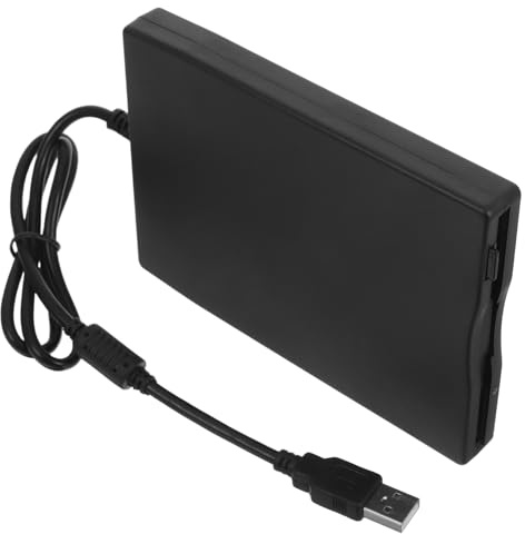 Lurrose Externa de Disquete para Pc, Portátil, ABS Negro, USB | Lectura y Transferencia de Datos desde Disquetes, Formato 3, 5 Pulgadas, Diseño Compacto, para Equipos