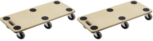 Metafranc Transportroller 680 x 290 mm - 300 kg Tragkraft - Sperrholz - TPE-Räder/Möbelroller/Transporthilfe für Umzug/Rollwagen für Möbel-Transport/Kistenroller aus Holz / 821420