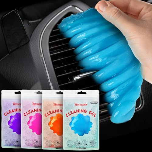 YOPINSAND Car Cleaning Gel, 4 Pack Universal Auto Deatiling Tools, Car Cleaning Putty, Reusable Interior Cleaner for Car Keyboard Air Vent, Car Slime Dust Cleaner Cleaning Gel