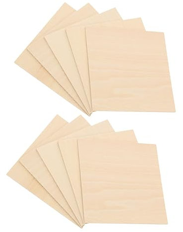 Operitacx 3 set Compensato Pannello Legno Sottile Pannello Compensato Compensato Non Verniciato Materiale Artigianale Pezzi Grezzi Per Incisione Pannello 10 pezzi * 3