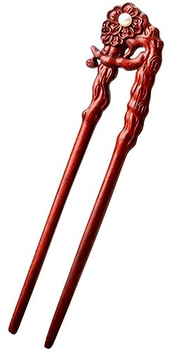VALICLUD Baguettes à Cheveux En Bois Sculpté Vintage Taille Standard Maintien Ferme Accessoires Pour Cheveux De Femme Chignon Décoratif