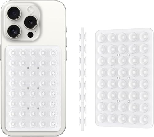 Support de coque de téléphone à ventouse double face en silicone, prise de téléphone à ventouse forte avec 40 ventouses puissantes pour selfies et vidéos, prise de téléphone adhésive pour A-ndroid et