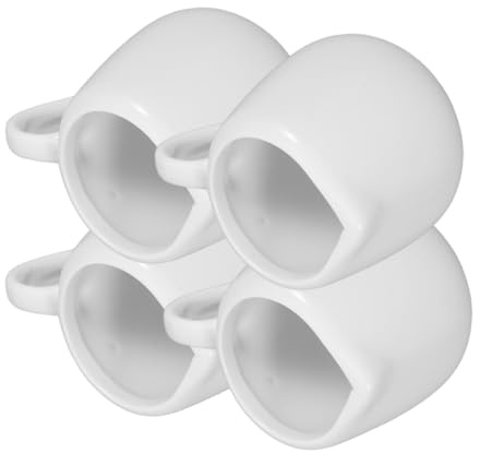 TOBBOMEY Mini Brocche in Ceramica Con Manico 50 Ml Per Latte, Panna e Salsa, Set Da 4 Pezzi Con Beccuccio Antigoccia, Versamento Preciso Per Uso Quotidiano e Ristorazione