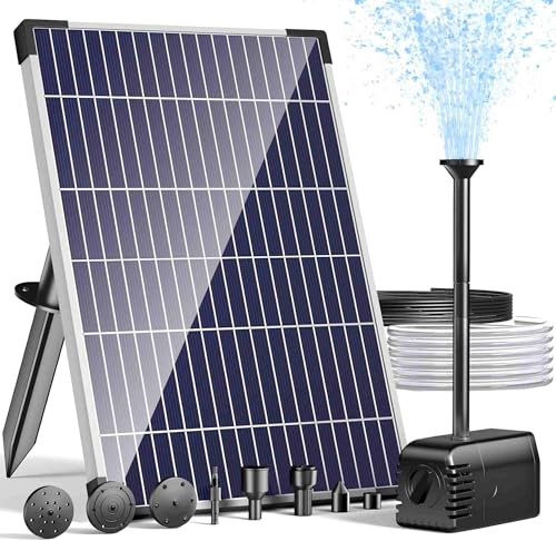 POPOSOAP 12W Solar Pond Pump, 600LPH Solar Water Fountain Dry Run Protect