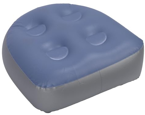 Gsycle Aufblasbares Spa-Badewannenkissen, rutschfestes, bequemes Massagekissen, Rückenstütze, Sitz für Heimbadewannen, Outdoor-Thermalbecken, 18,5 x 14,6 x 5,9 Zoll (Blau)