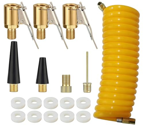 18-teiliges Adapterset für Fahrradventile passend Pumpen Kompressoren | Vielseitiges Fahrradventil-Adapterset zum Aufblasen von Rädern und Schwimmringen, ideal für Heimwerkstatt, Fahrradtouren